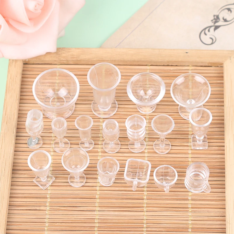 17 pezzi 1:12 set di stoviglie in miniatura per casa delle bambole- collezione di ciotole per tazze e piatti per espositori da cucina, mini stoviglie per casa delle bamboleDioramas