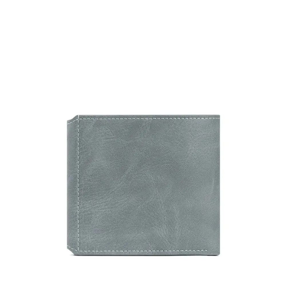 Portable Business Men's Short Wallet Cash Bag Pu Leather Male Bifold Wallet Casual Solid Color Credit Card Holder Travel