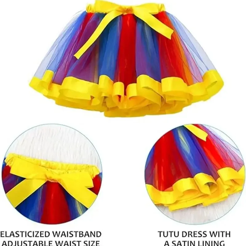 El increíble circo Digital Pomni disfraz de Cosplay para niños vestido de princesa para niñas Top + faldas tutú + bolsa + peluca niños Halloween Navidad