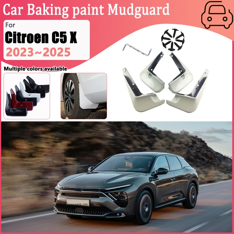 

Защитные брызговики для Citroen C5 X Versailles C5X 2023~2025, окрашенные в цвет кузова, аксессуары