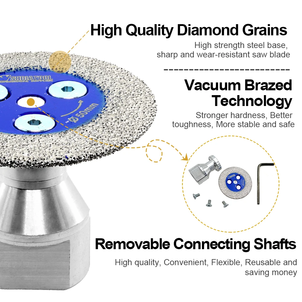 SHDIATOOL 1pc 40/50mm Diamond Carving Disc Engraving Wheel Cutting Tile Ceramic Granite Saw Blade M14 5/8\