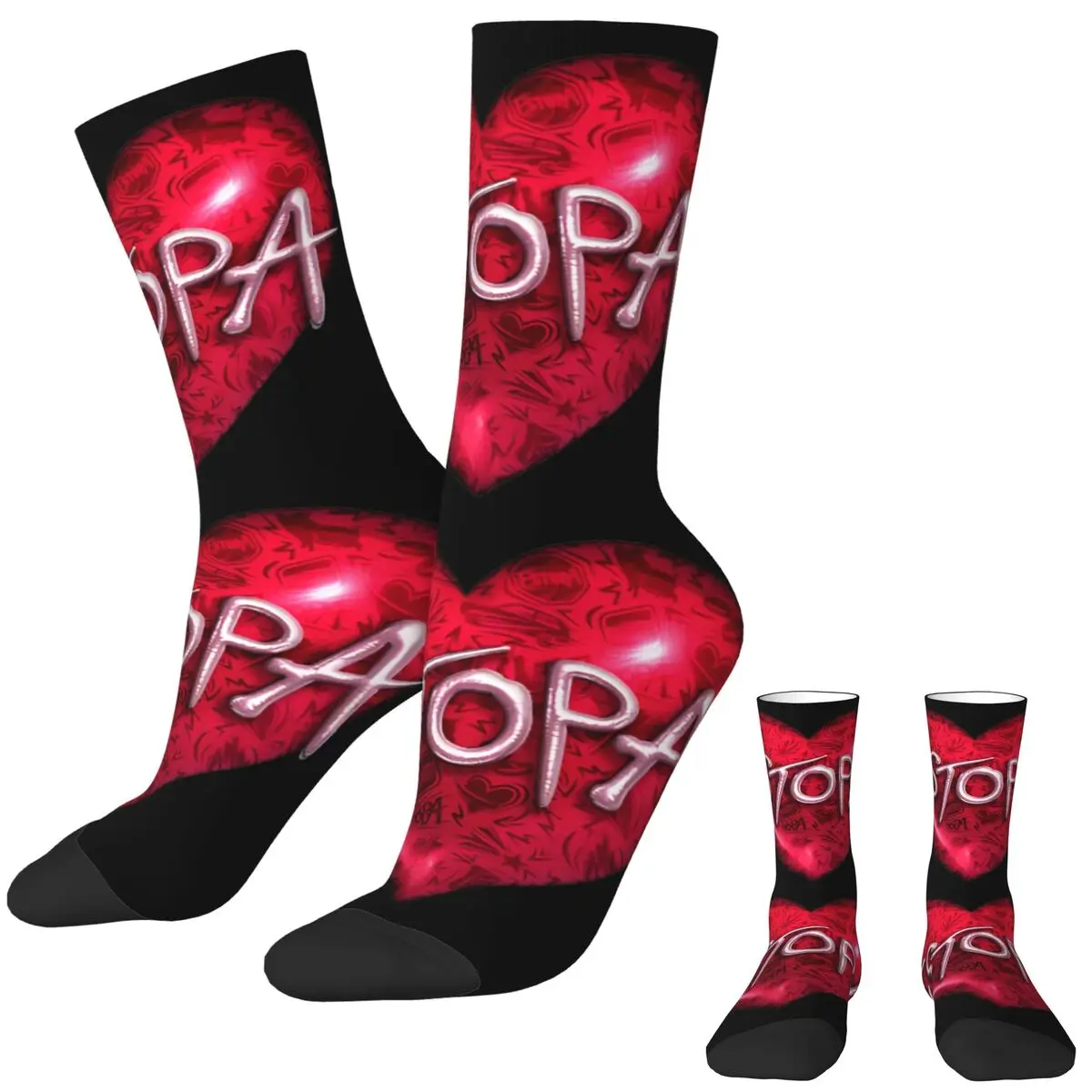 I LOVE ESTOPA 25th Anniversary Stockings Women Men Socks Quality Korean Socks Autumn Running Sports Non-Slip Custom Socks Gift