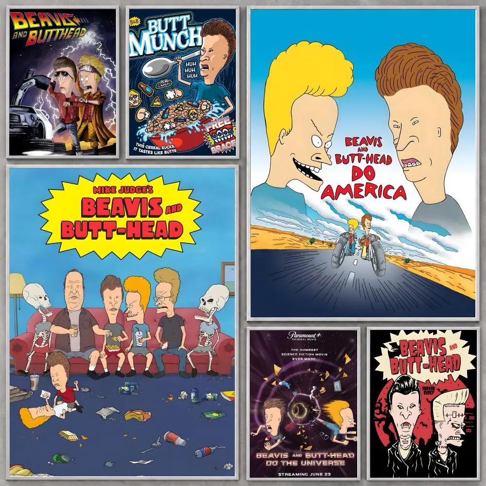 Anime Beavis And Butthead Poster HD Modern Aesthetic Wall Prints, Stylish Home Decor for Living Room Bedroom