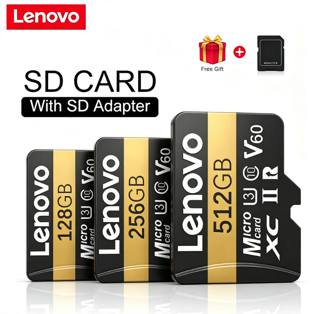 Lenovo SD Card Memory Micro TF 128GB 256GB High Speed Viral Gaming 64GB 512GB Ultra Fast Hot PC Extreme Best Seller Dash 2026