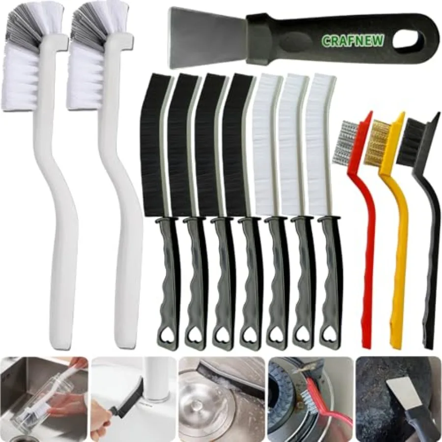

13Pcs Crevice Cleaning Brush Set, Cleaning Brush Tools, Hard Bristle Gap Household Cleaning Products Suitable for Toilets, Kitc