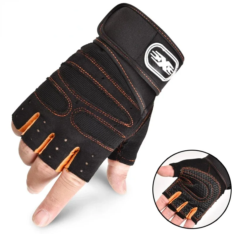 Outdoor-Sporthandschuhe für Männer und Frauen, Handgelenkschutz, Fitness, Fitnessstudio, Radfahren, Wandern, Boxen, Übung, Training, Workout, langes Handgelenk, fingerlos