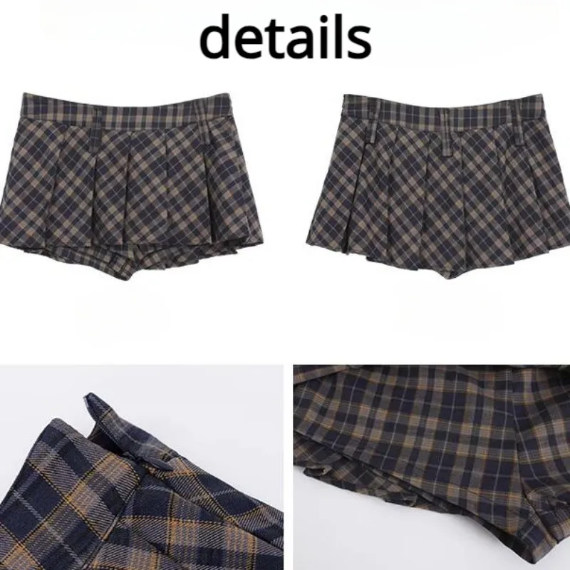 Plaid Mini Skirts Women Hip Wrap Hot Sexy All-match Streetwear Empire Pleated Spring Autumn Chic Female Ulzzang Simple Daily Ins