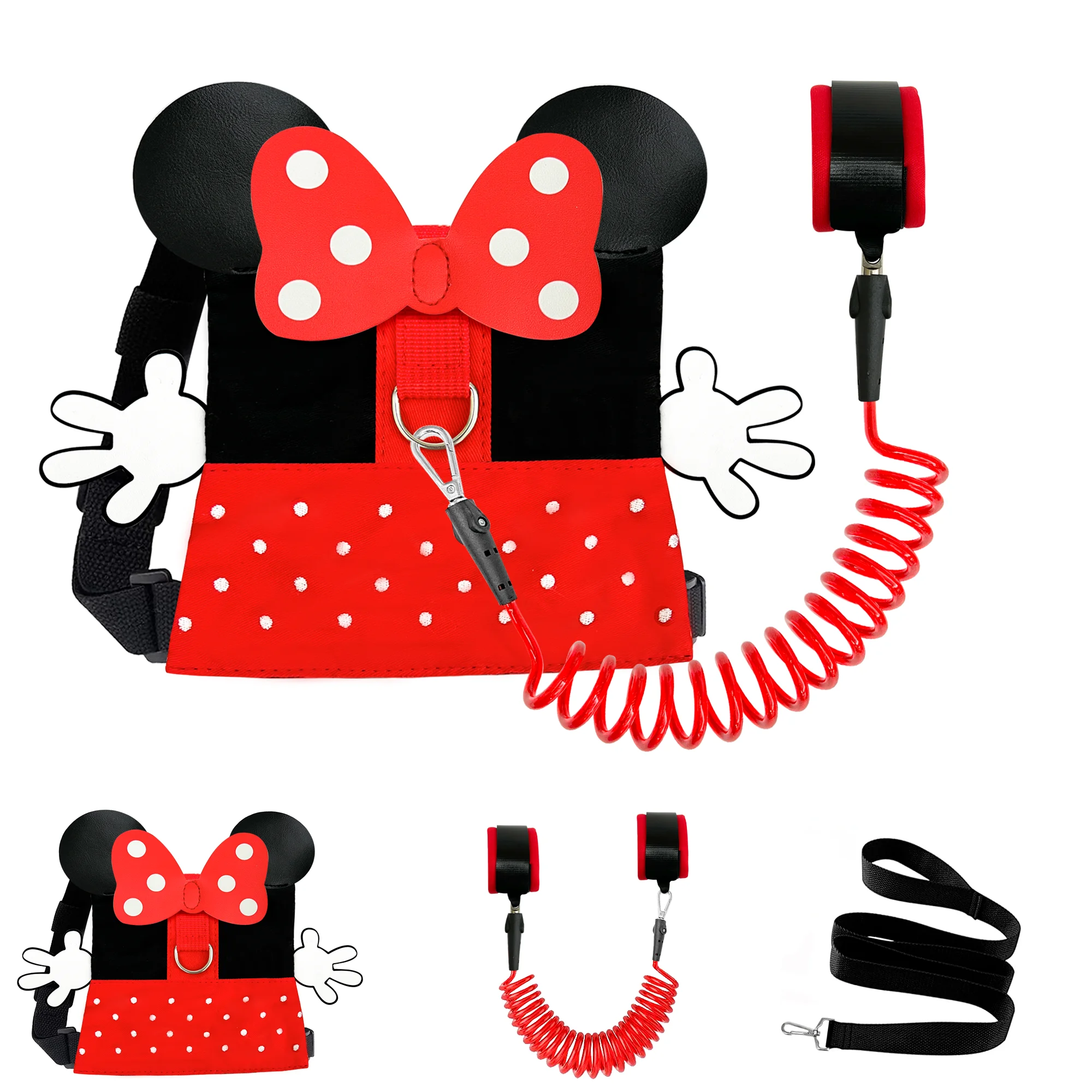 حزام مقود الأطفال الصغار، مجموعة 3 في 1 من المقاود للأطفال الصغار - مقود أطفال بطول 2 مترًا للأطفال الصغار ومقود معصم للأطفال