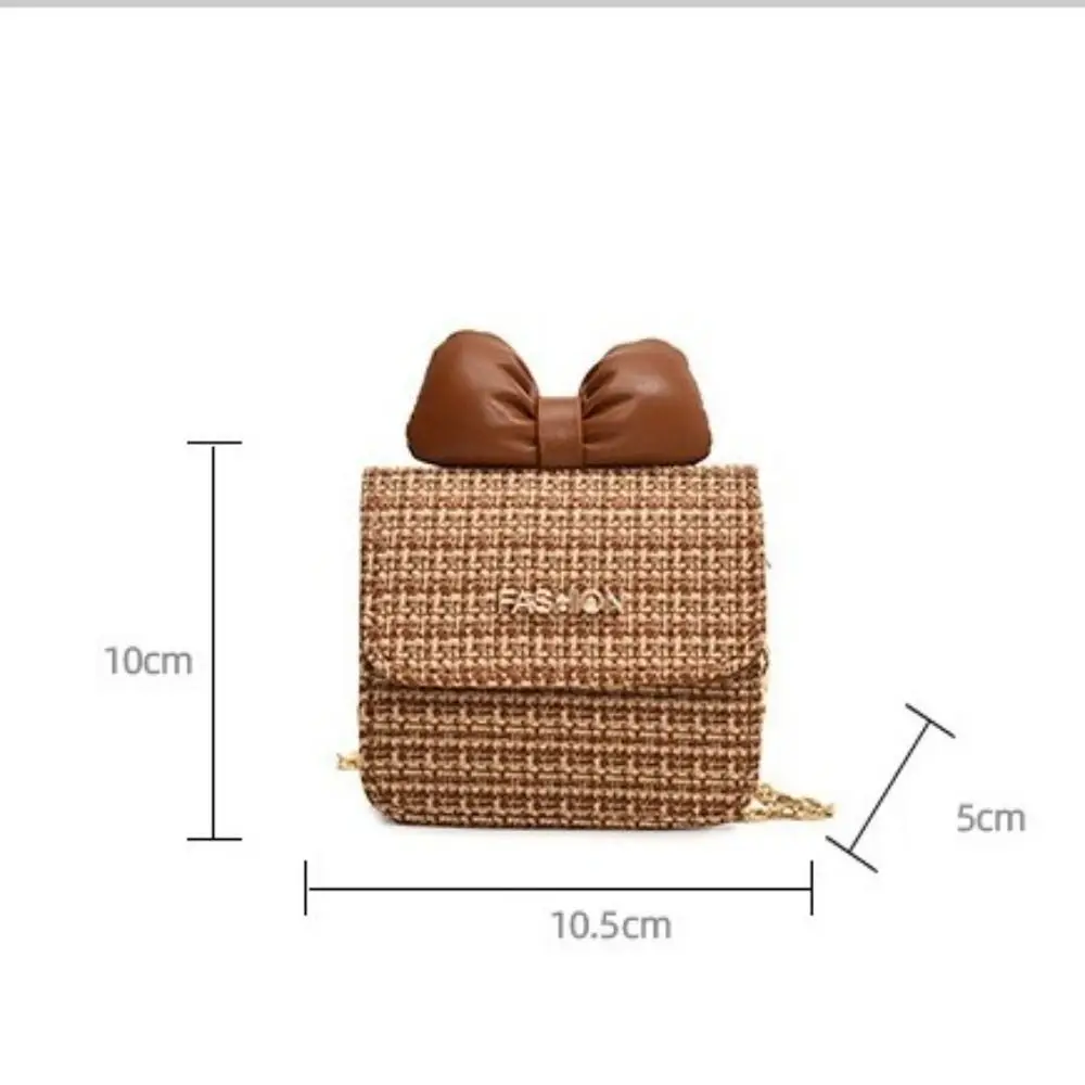 Cute Bowknot Single Shoulder Bag Reusable Small Chain Crossbody Bag Simple Versatile Kids Messenger Bags Travel Outdoor