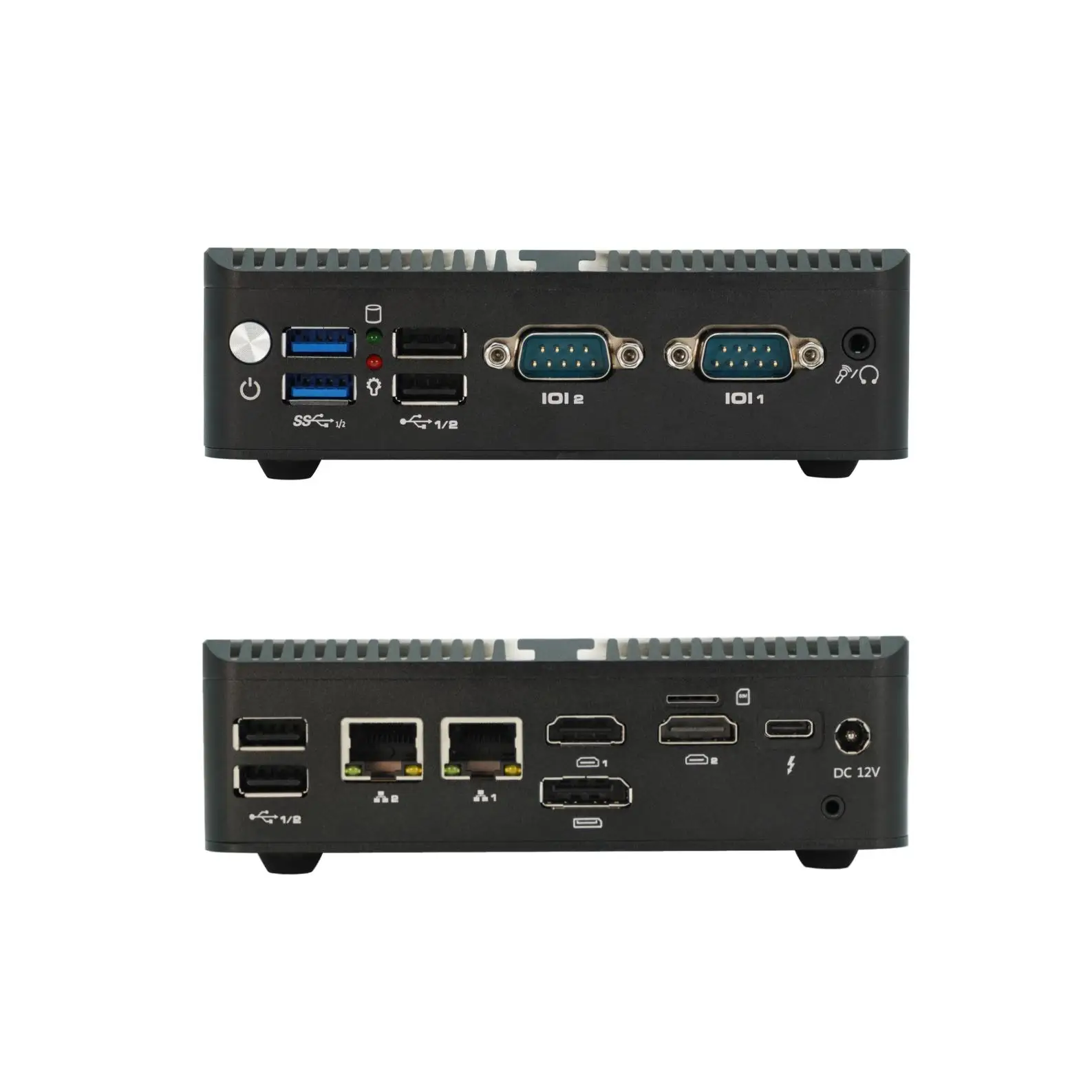

2024 New Fanless N100 Mini PC Barebone N100 Type-C 2 Lan 2 RS232 3x 4K Display Desktop PCS LINUX 4G LTE Mini Computer