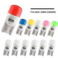 2/10PCS Ceramic T10 LED Bulbs 2835 3SMD W5W 194 Lamp For Car Brake/Turn Signal/Reverse Lights DRL 8000k White Blue Pink 12V