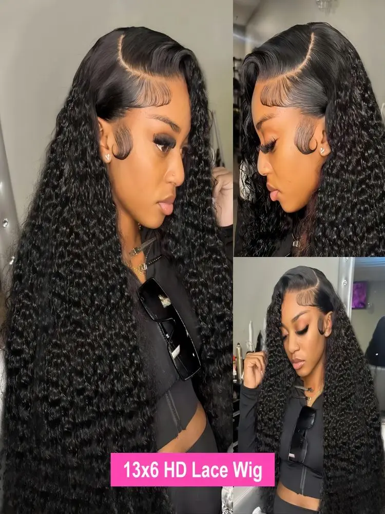 40Inch Deep Wave Frontal Wig 13x4 13x6 HD Lace Frontal Human Hair Wigs Curly Human Hair Lace Frontal Wigs For Black Women