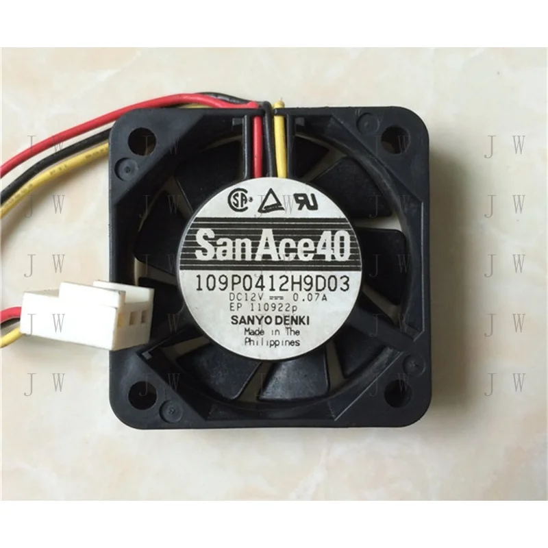 DDW  San Ace40 109P0412H9D03 40*40*10mm DC 12V 0.07A 3 Pin Chassis Cooling Fan