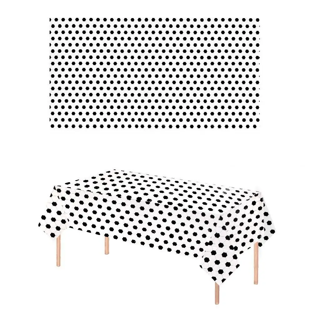 Plastic Football Theme Tablecloth Disposable Soccer Grass Design Soccer Table Cover Rectangle Oil-proof Soccer Background Cloth