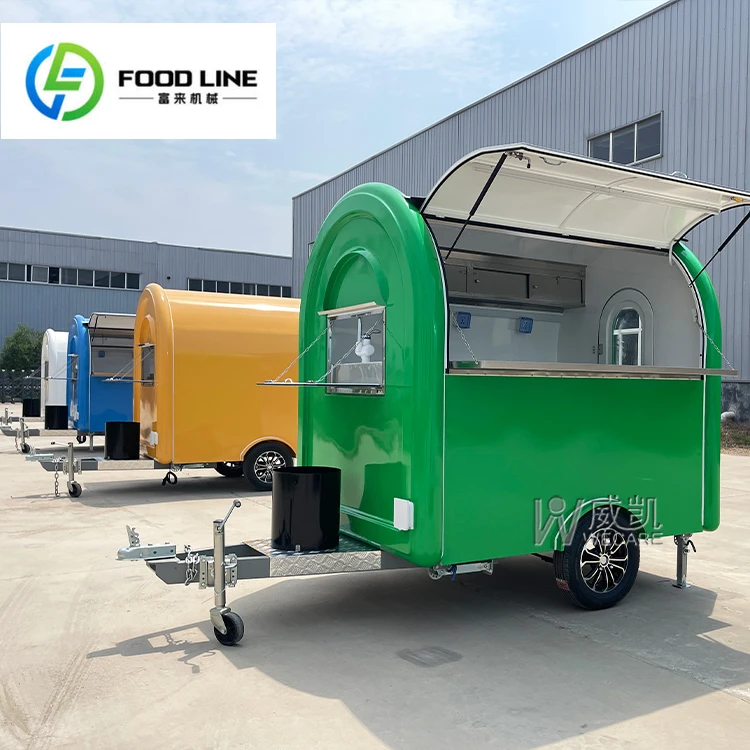 FULAI في الهواء الطلق شاحنة طعام الشارع بيع عصير عصير بار الآيس كريم شاحنة الغذاء المحمول هوت دوج عربة القهوة مقطورة