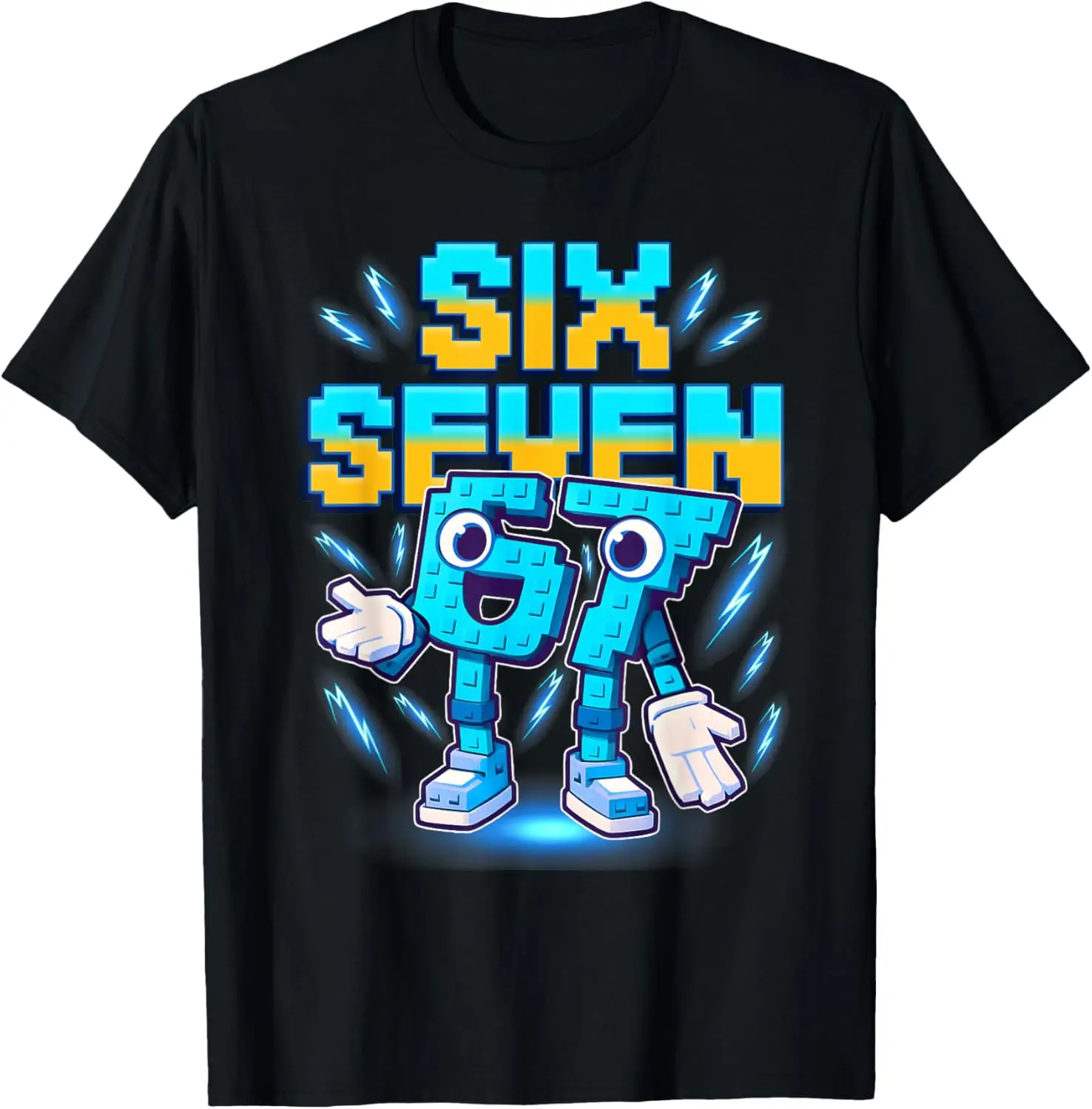 67 Six Seven 6-7 - Funny Italian Brainrot Kids Gaming Meme T-Shirt Summer Short-Sleeved Breathable Sweat-Wicking Versatile