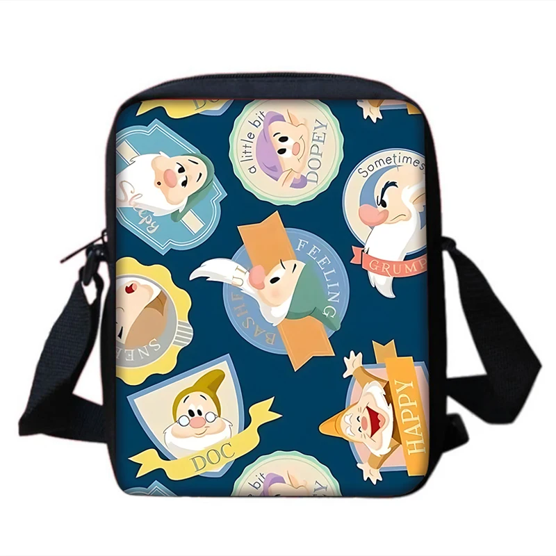 Boy Girls Cute cartoon Snow White Printed Shoulder Messenger Bag bambino Casual Handbag uomo donna Phone Bag Shopping Bag