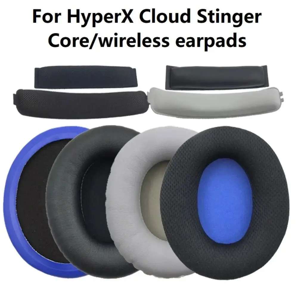 1Pair Protein Leather Ear Pads Replacement Noise-Cancelling Ear Cushion Headset Repair Sponge for HyperX Cloud Core 7.1