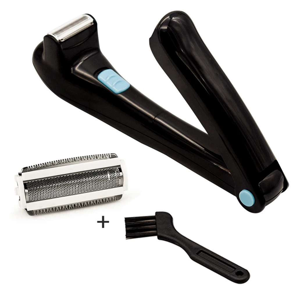 

Hot sale Men Shaving 180 Degrees Foldable Electric Back Hair Shaver Battery Manual Long Handle Hair Remover