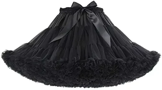 

Women's Elastic Waist Chiffon Petticoat Puffy Tutu Tulle Skirt Princess Ballet Dance Pettiskirts Underskirt