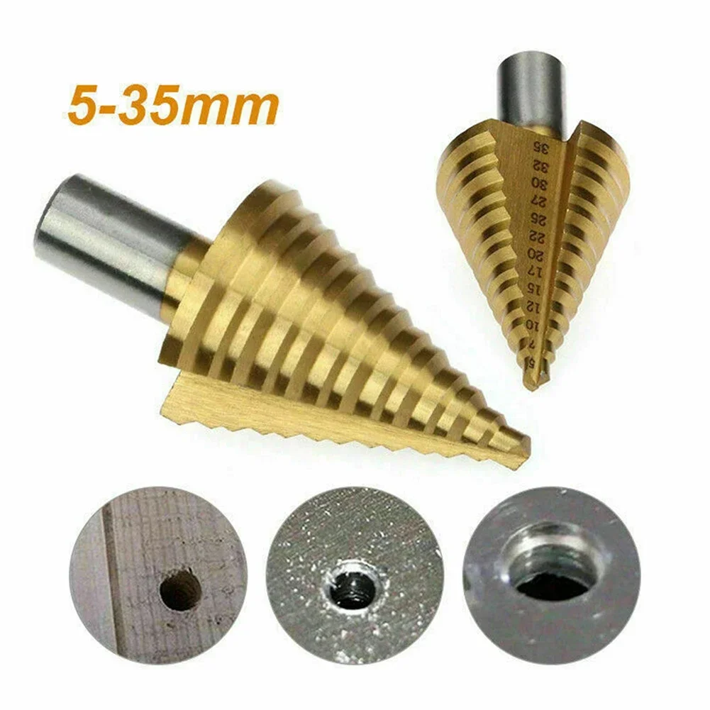 Tool Step Drill Bit 13 Steps 1pcs High Speed Steel Cutter Hole Cutter Two-fluted Coated DIY Gold Step Drill Bit