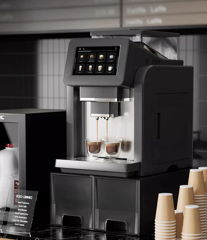 Máquina de café comercial profissional para escritório, máquina de café expresso comercial totalmente automática