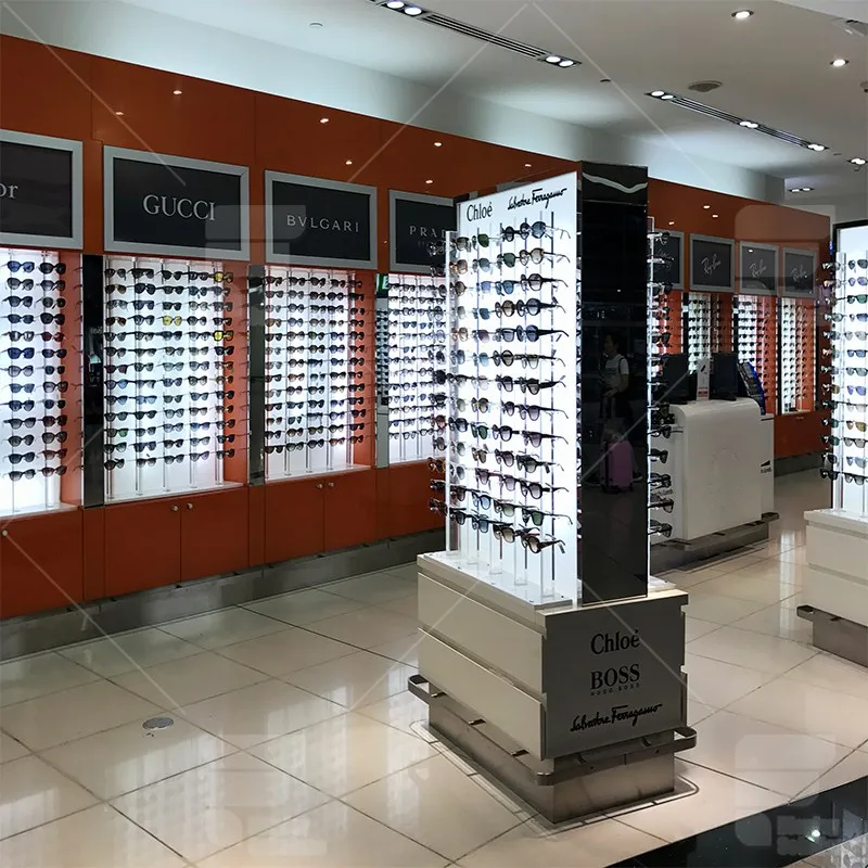 Customized-Customized Eyeglass Wooden Display Shopfittings Factory Glasses Rack Floor Standing Counter Rack Wholesa