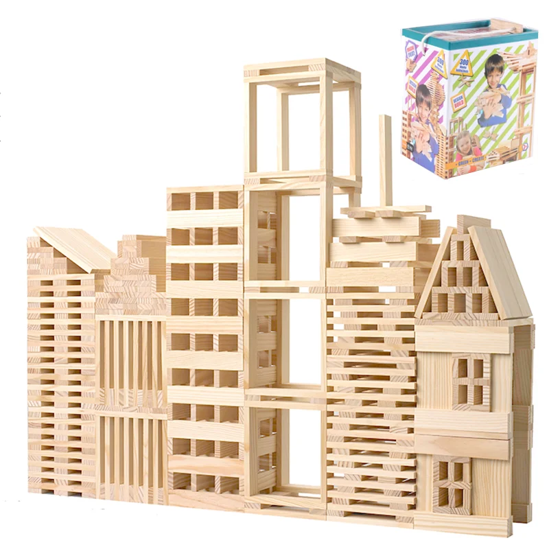 Bloques de Construcción de Madera Caple para Niños y Niñas, Juguetes Educativos de Madera Original para el Desarrollo de la Inteligencia