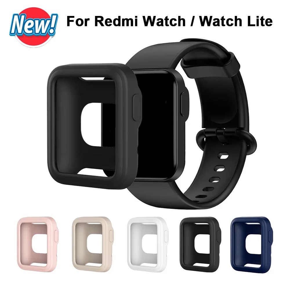 Soft Silicone Case for Xiaomi Redmi Watch All-around Protective Cover Bumper for Mi Watch Lite SmartWatch Accessory Shell