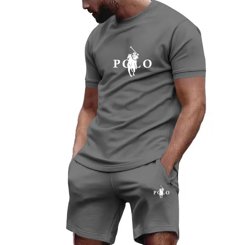 

Men's Summer High Quality 2026 Super Comfortable Breathable Short Sleeve T-shirt+Casual Running Shorts 2-piece Set