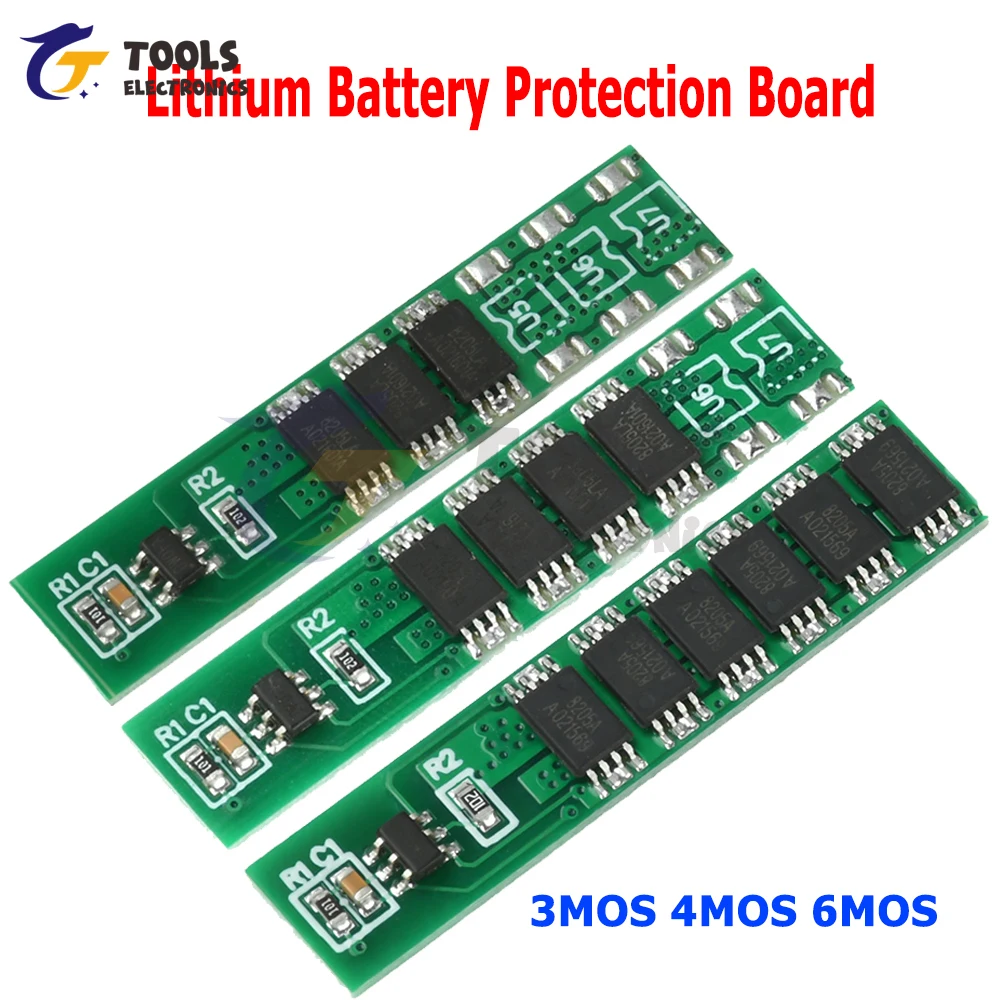 

1S 3.7V Lithium Battery Protection Board 3MOS 4MOS 6MOS Compatible with 18650 Polymer Battery Protection Board