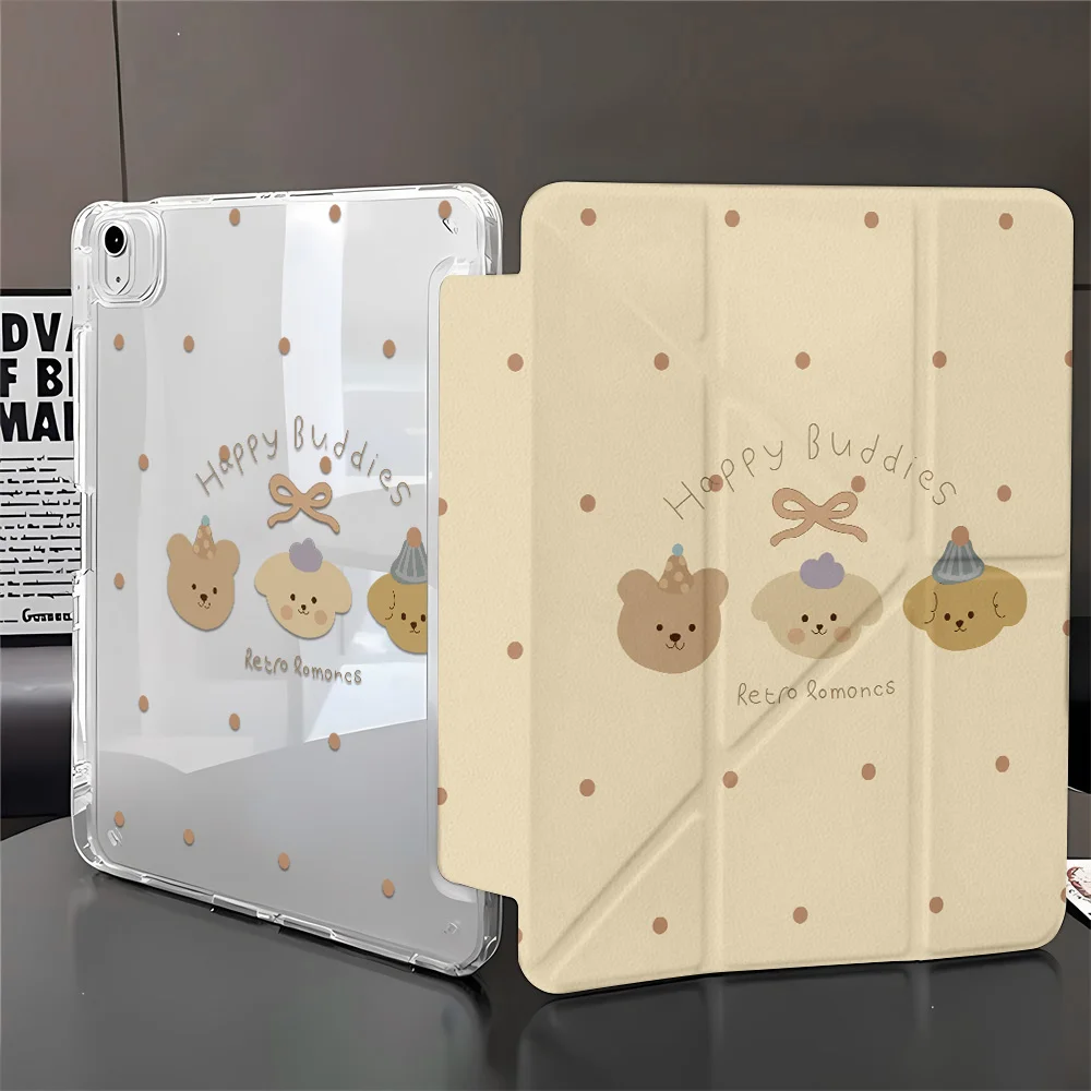 Cute Edge High Clarity Tablet Case inches with Pencil Holder Light Background Rose for Apple iPad Pro 11 2021/2022 mini 6 8.3