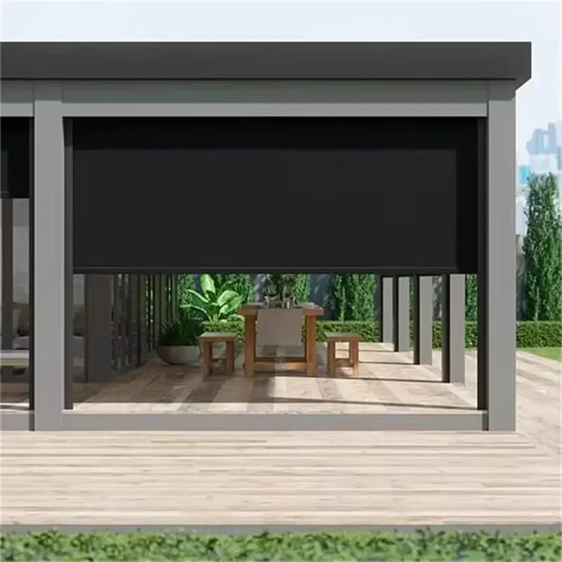 Top Quality Insect Screen Motorized Windproof Transparent Zip Screen Roll up Shade Outdoor Zipper Blinds for Patio
