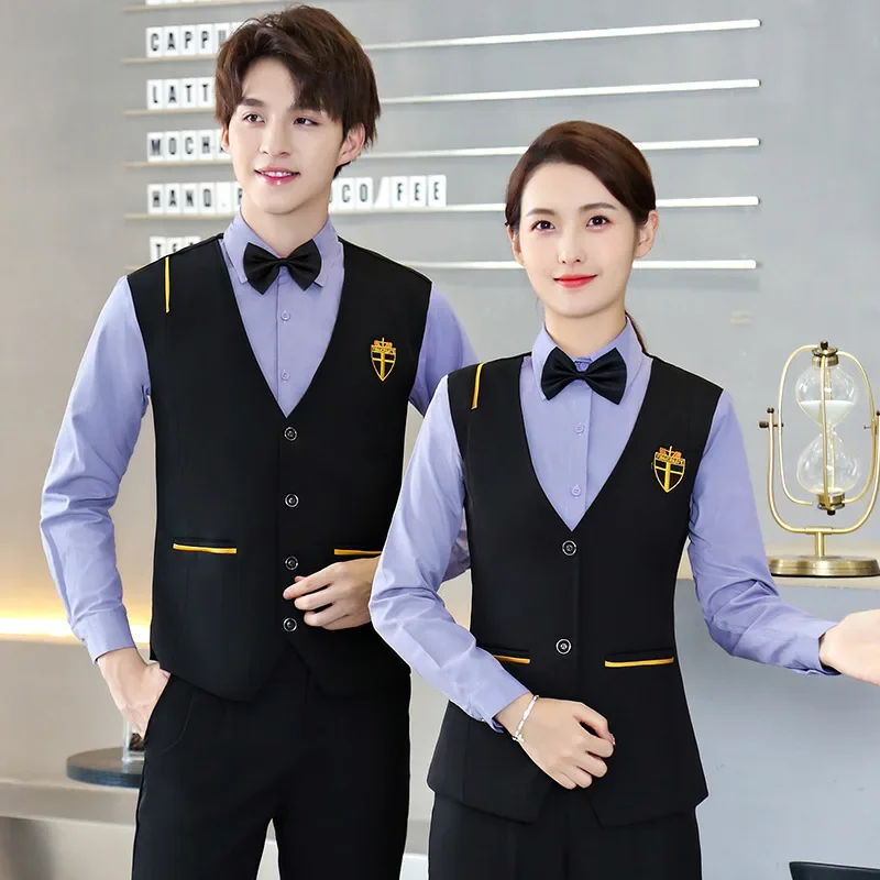 Hotel Working Clothing Fast-food Waiter Uniforms Coffee Shop Kitchen Restaurant Cook Uniforms Long Sleeve Waitress Overalls