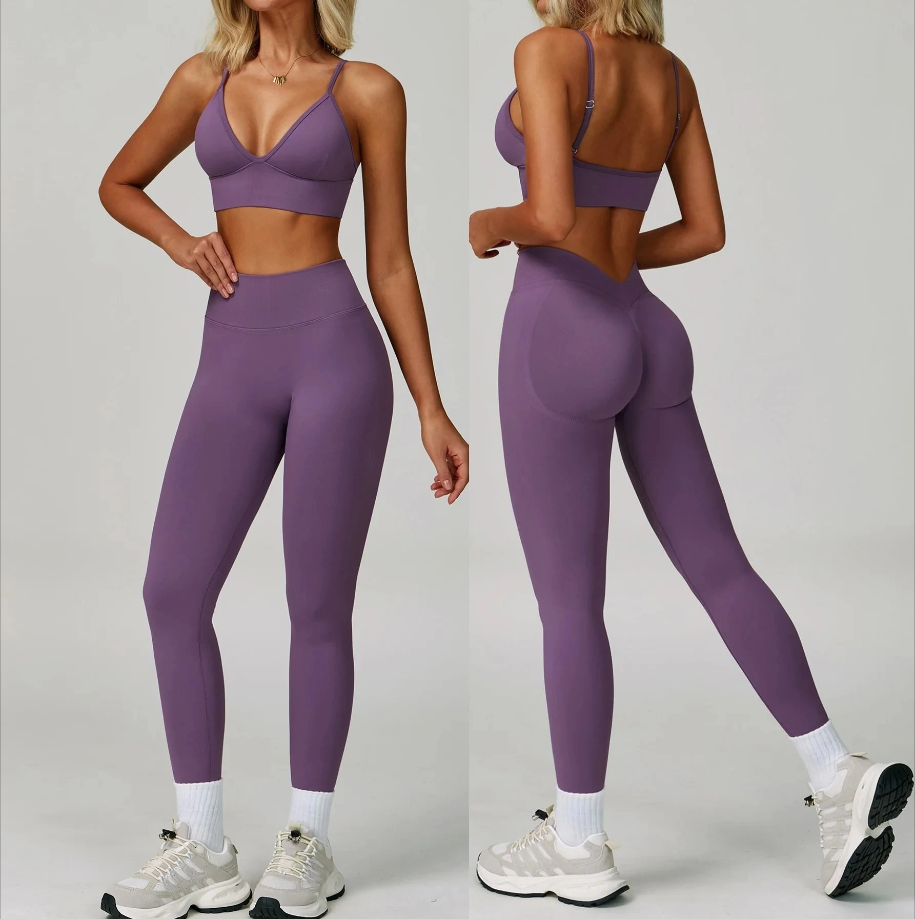 

Yoga Set 2PCS Gym Clothes Women Tracksuit Workout Outfits Fitness Set Sportswear High Waist Leggings Sports Bra Athletic Wear