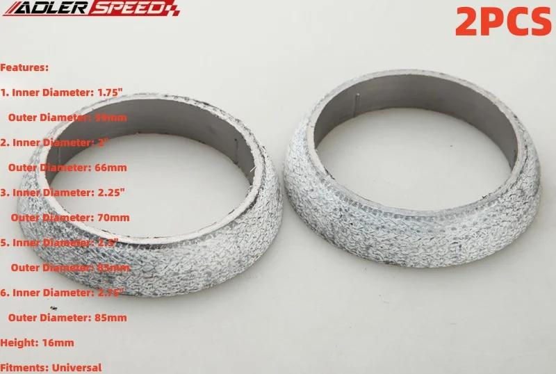 2PCS 45-76mm Exhaust Pipe Gasket Seal Ring Muffler Manifold Downpipe Flange Donut Gasket universal car accessories