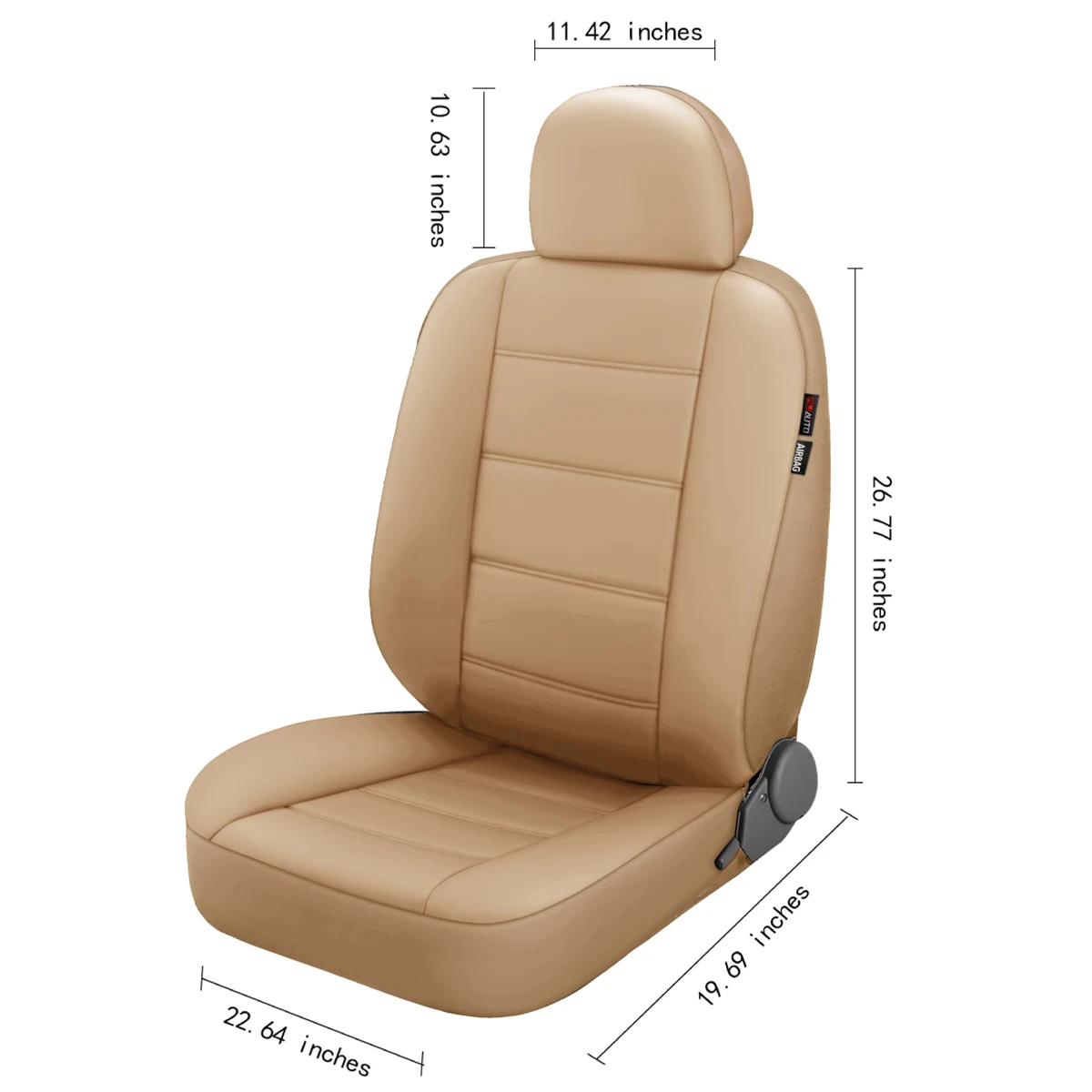 Lux künstlicher Autositzbezug aus PU-Leder, universelle Größe, komplettes Set, Airbag-kompatibel, passend für die meisten Autos – Detail 15