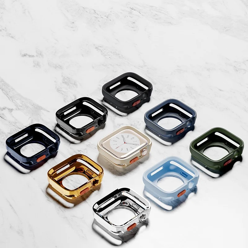 Casing TPU untuk jam tangan Apple, pelindung cangkang bingkai Bumper 49mm 45mm 41mm 44mm 40mm untuk iWatch Series SE 8 Ultra 7 6 5 4