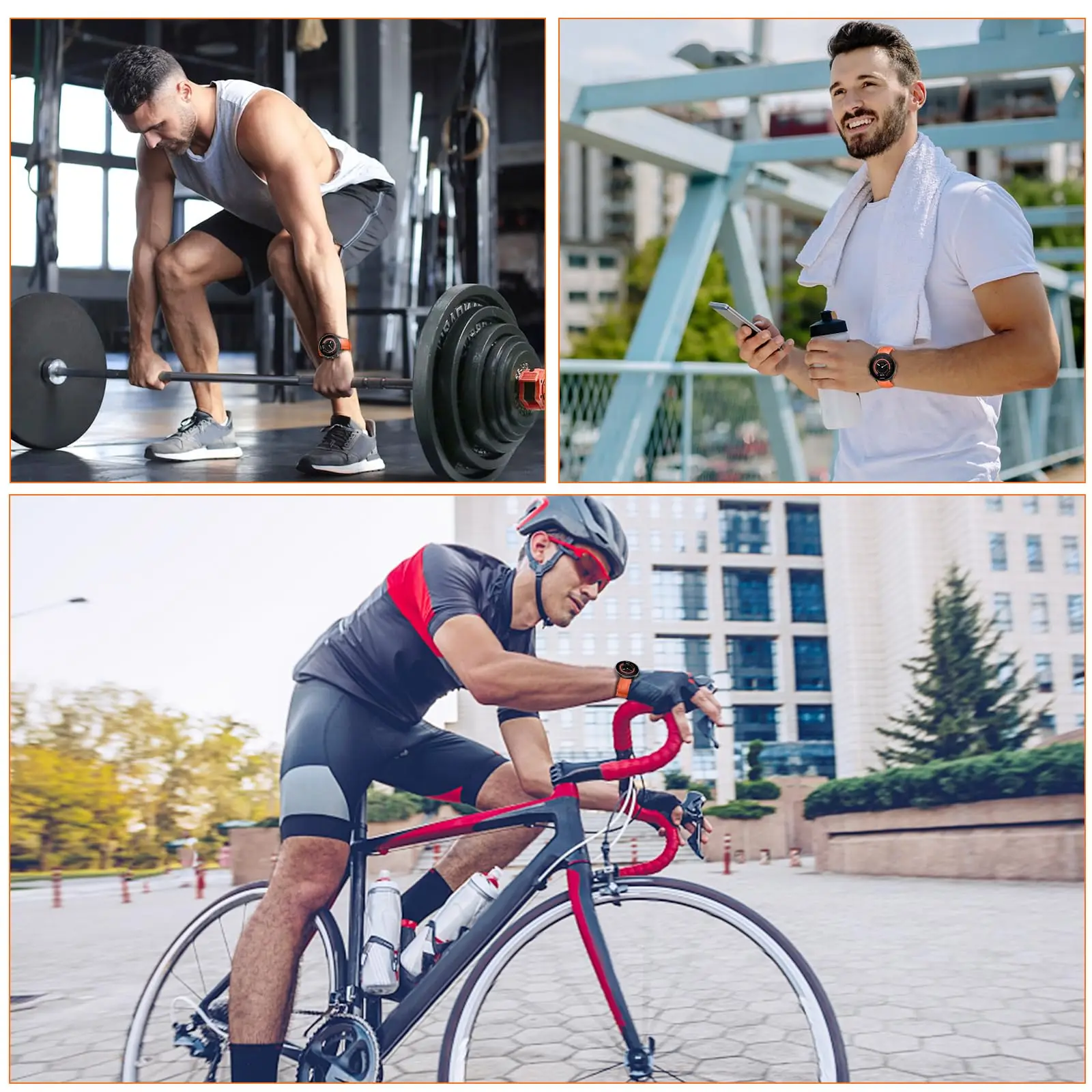 حزام ساعة من السيليكون لـ Suunto 9/Suunto 9 Baro، لـ Suunto Spartan Sport Wrist HR/Baro Relacement Band للرجال والنساء