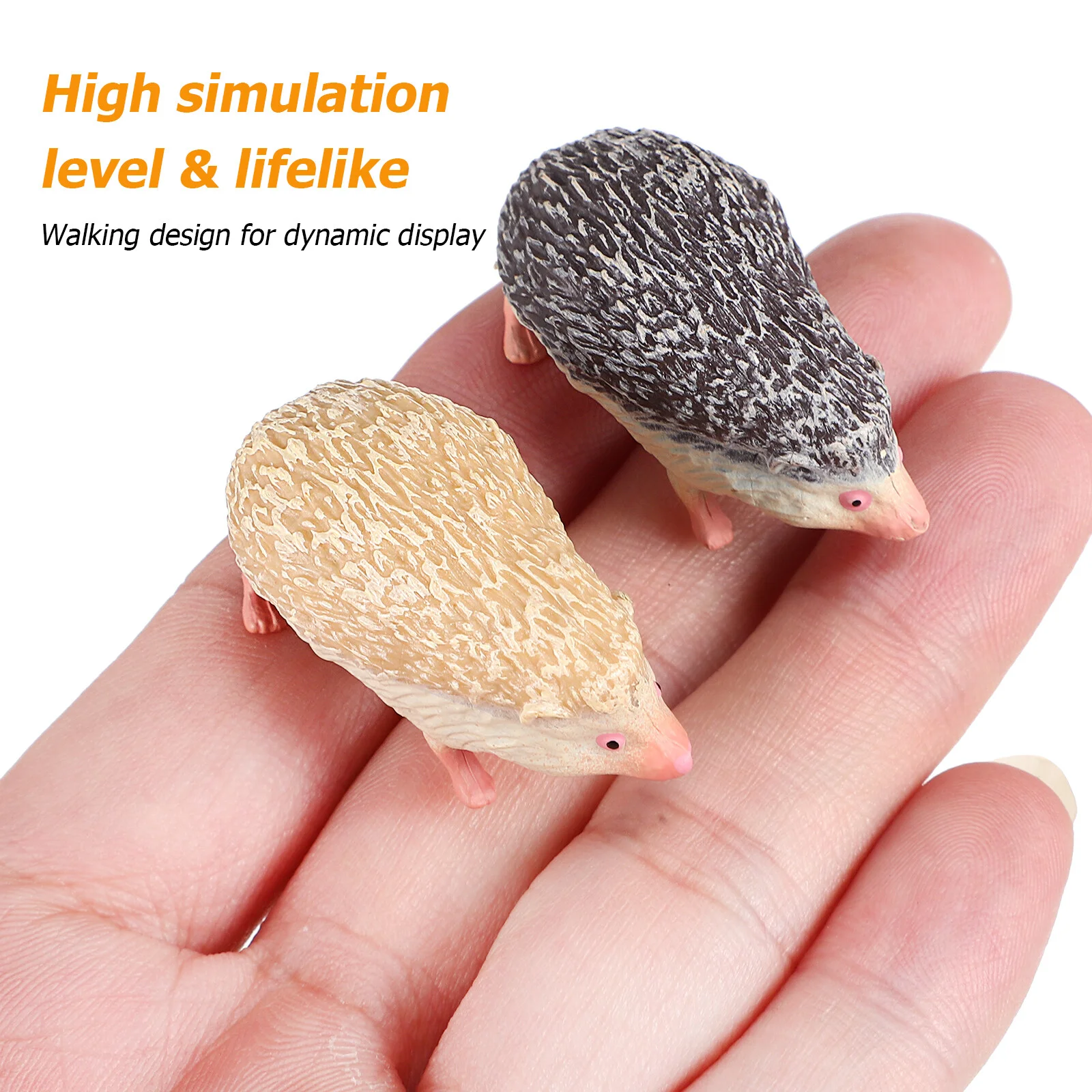 

2 Pcs Accessories Wild Animals Hedgehog Statue Decor Artificial Ornament Decorate Figurine Plastic Simulation