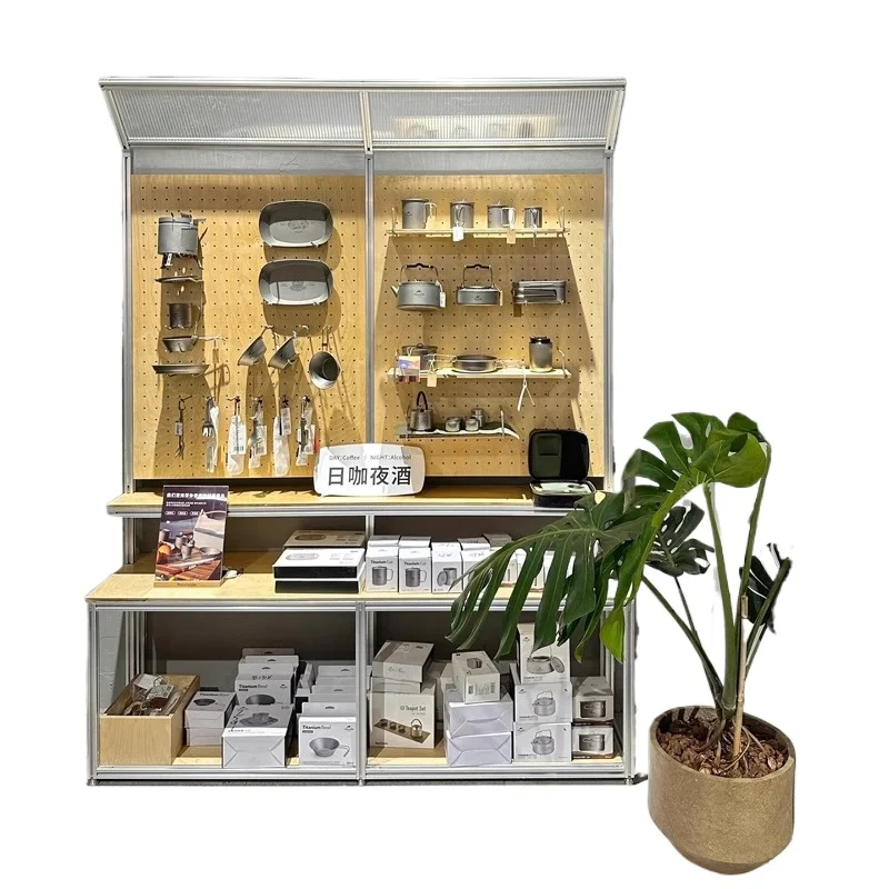 

Creative aluminum profile display cabinet Bauhaus sample room birch storage cabinet floor tool ornament