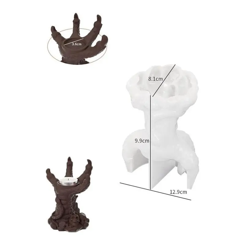 A98E-3D Dragon Claw Silicone Mold, Demon· Ghost Hand Resin Clay Candlestick Casting Mould For Resin Candle Mold