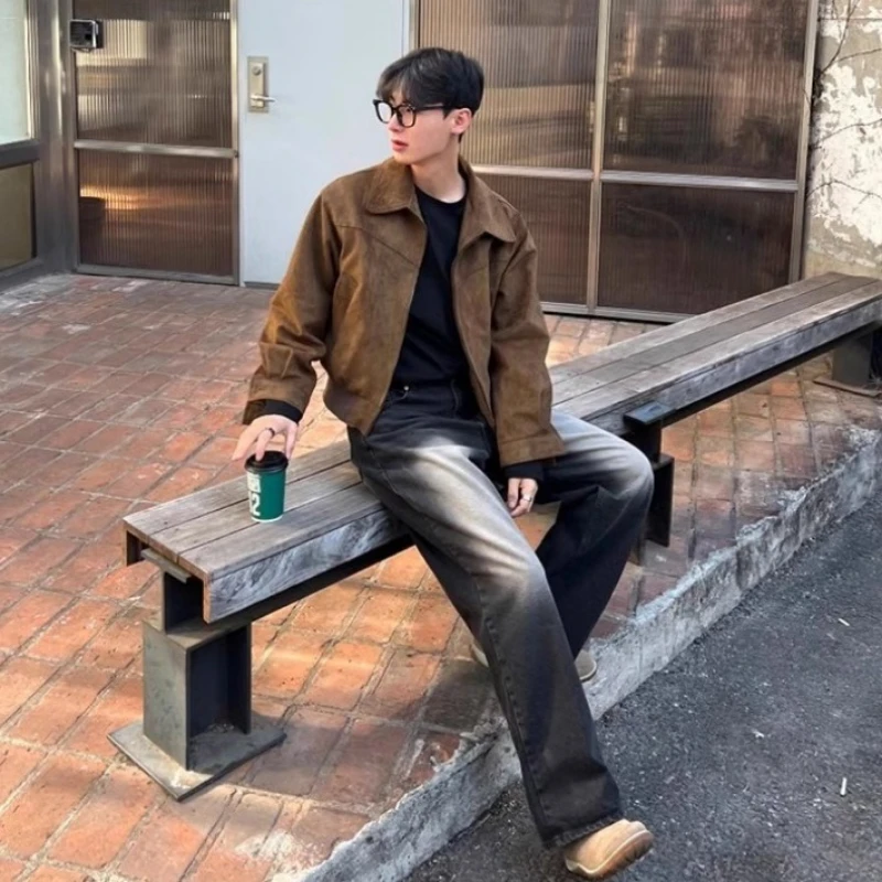 Vintage Suede Bomber Jacket Me - Mens Fashion Bomber Jacket ulasan dan harga