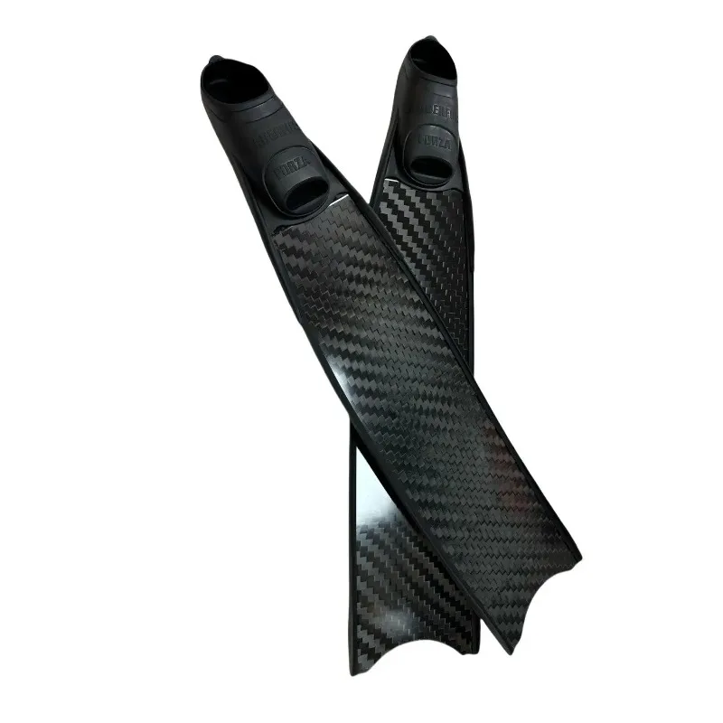Carbon fiber free diving flippers long flippers C4 black large twill snorkeling, swimming