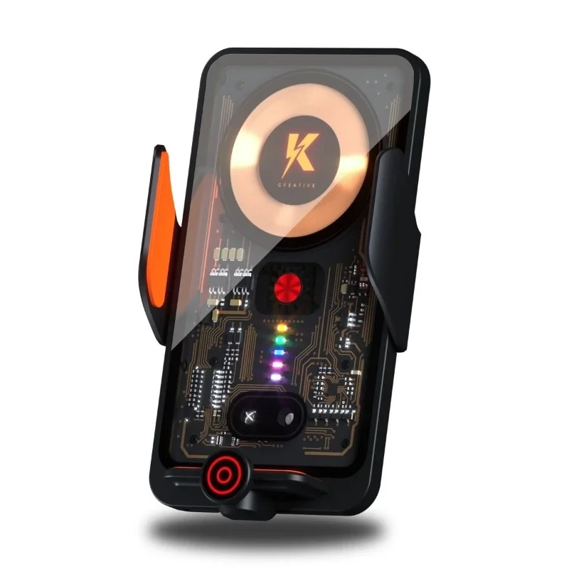 Transparent wind super wireless fast charging car navigation bracket, special car mobile phone bracket for trend in the car