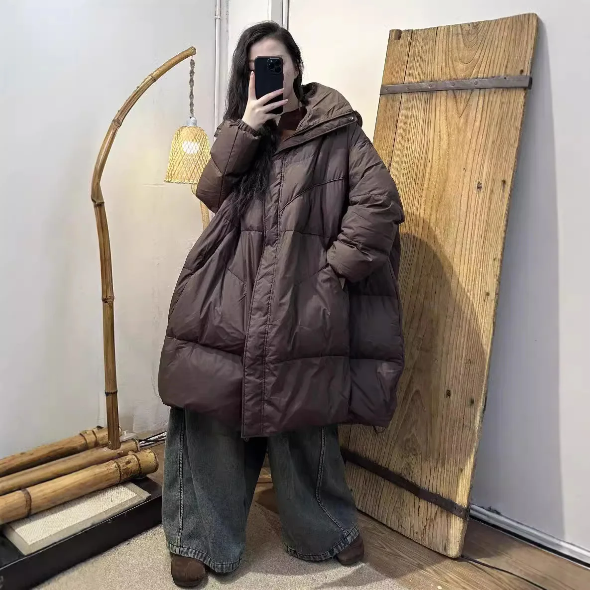 Winter New Women's Down Jacket Commuter Hoodie Oversized A-line Down Jacket