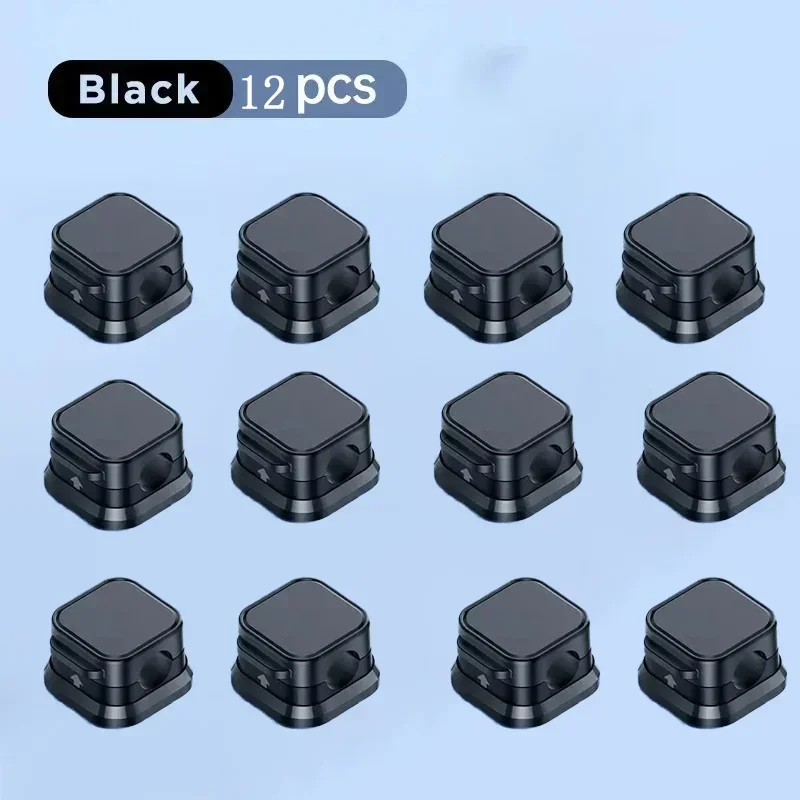 6-12Pcs Magnetic Cable Clips, Adjustable Cord Holder Under Desk, Multifunctional Cable Organizer for Wire Management
