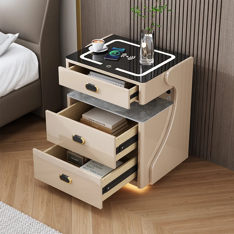 

2025 new smart bedside table safe integrated high-end multi-function hidden bedroom bedside safe