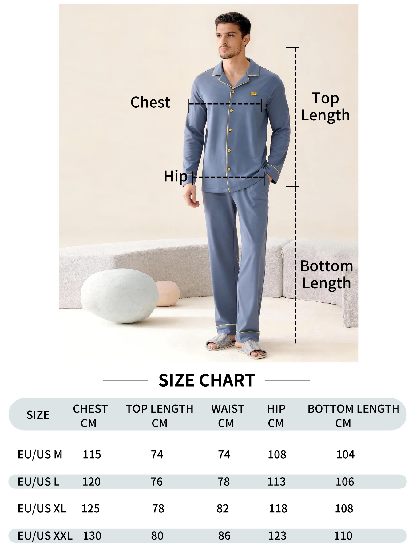 Men's 100% Cotton Long Sleeved Four Season Plus Size Men's Sleepwear, Teenage Pure Cotton Home Suit Set for Warmth