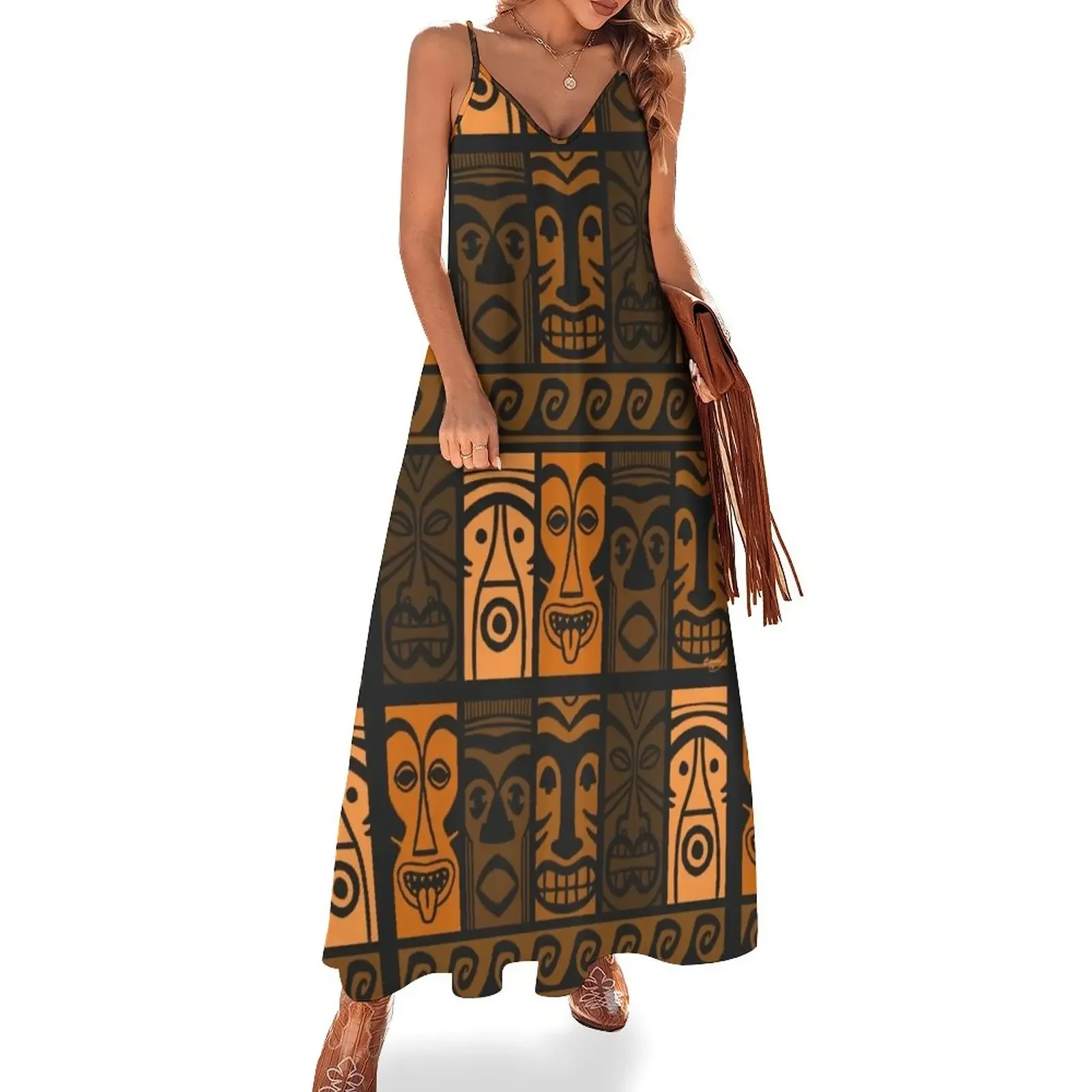 

Sunset Orange Tikis! Sleeveless Dress summer dress for women 2025 Dress for pregnant women summer clothes for women